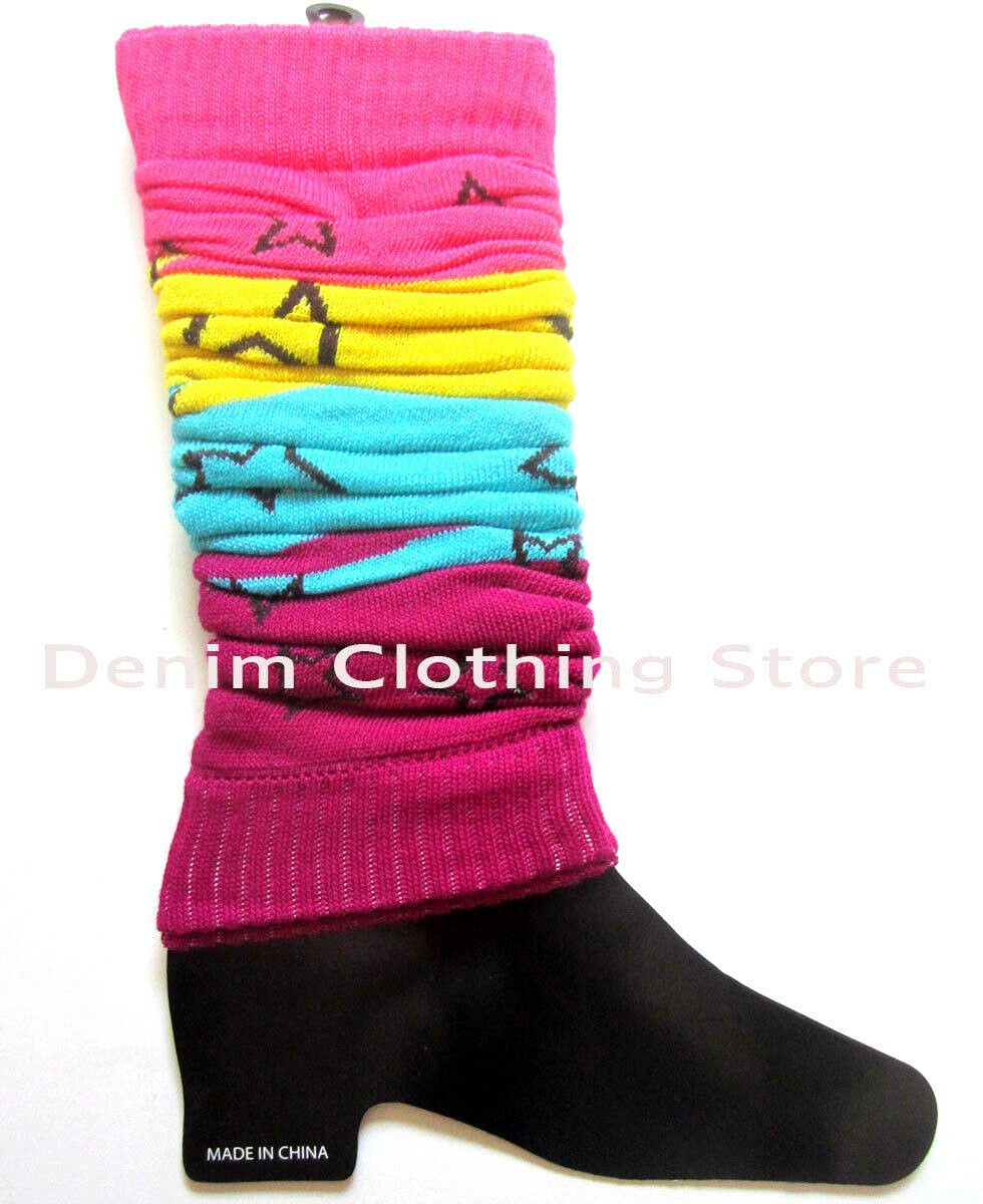 Women Plain Leg Warmers Crochet Knit Ribbed Knee High Winter Boot